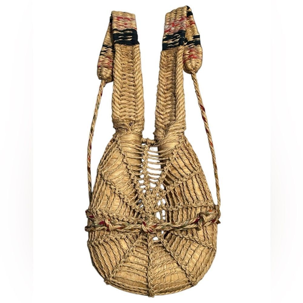 Vintage Japanese hand-knitted straw back pad Bandori